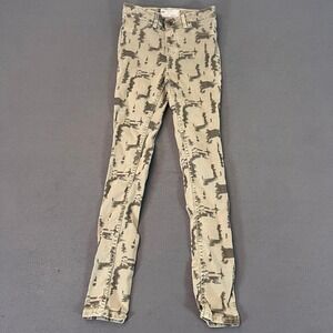 Free People Womens Sz 26 Long and Lean Denim Leggings Forrest Green Jegging Jean